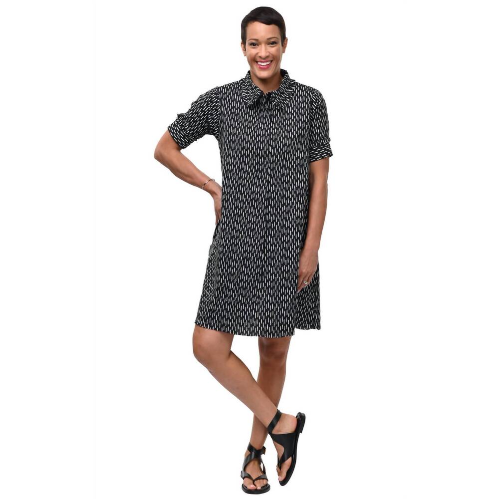 NEW TULIP CLOTHING katie mini dress in black/white